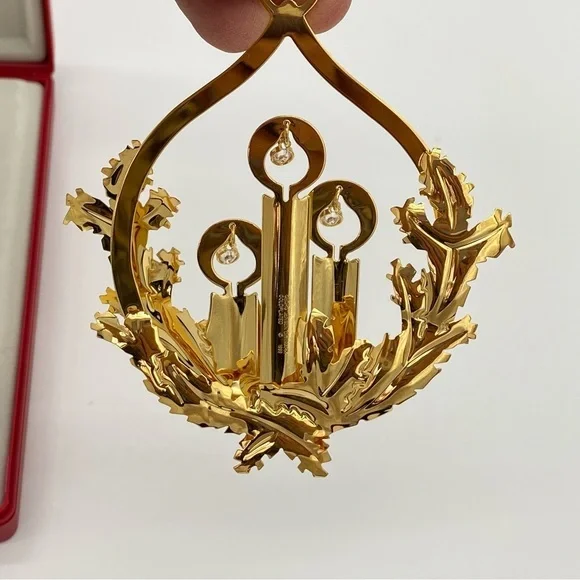 Georg Jensen Gold Plate 1999 Christmas Candles Ornament mobile collection - Picture 5 of 9